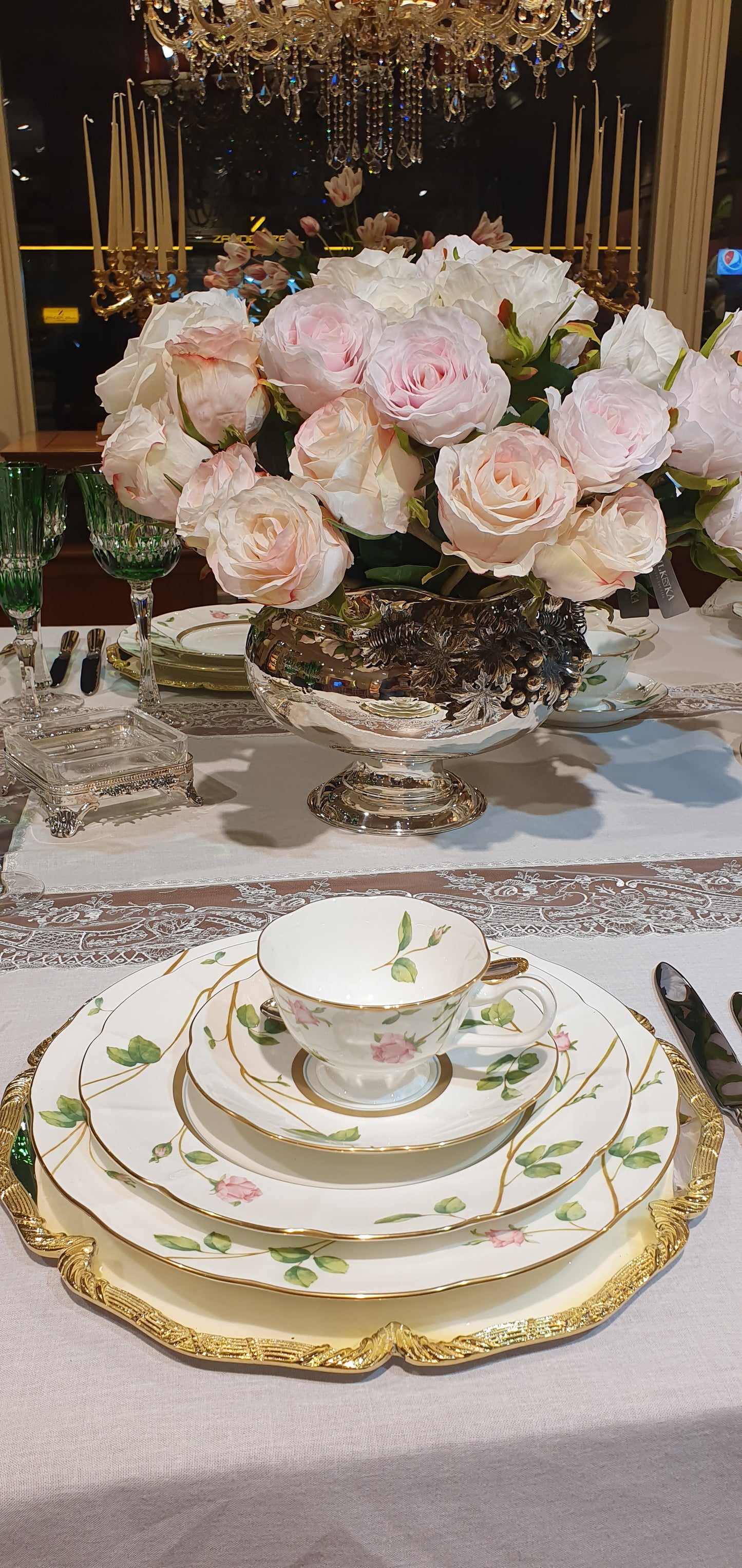 BLOOMING ROSY LANE DINNERWARE SET 60PCS