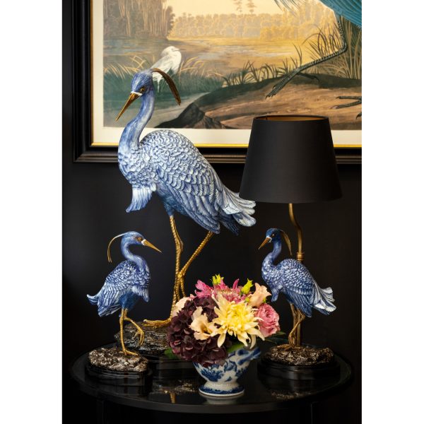 FIGURINE, BLUE EGRET, SMALL