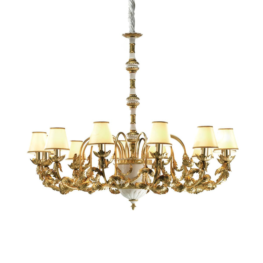 Chandelier Josephine - 12 Lights - White & Gold