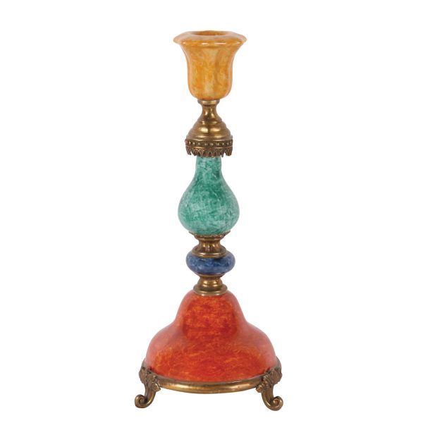 CANDLE HOLDER, YELLOW/ORANGE,