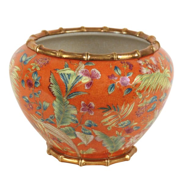 PLANTER,, RD. CORAL RED + PALM