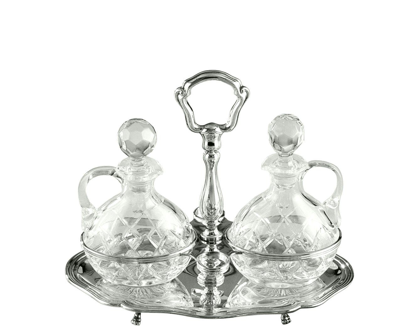 Oval Oil Cruet - Silver or Silver Plated