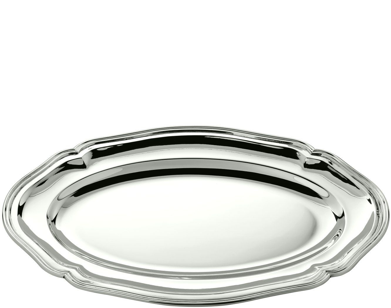 Oval Plate Barocco Model / Silver Plated