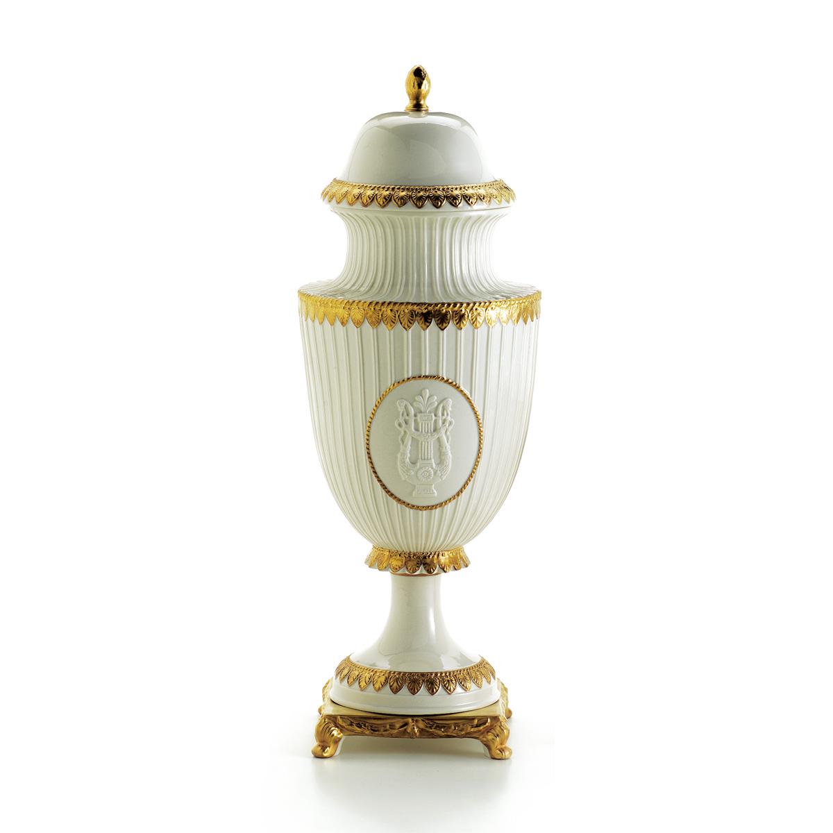 Napoleon II Large Potiche – White & Gold