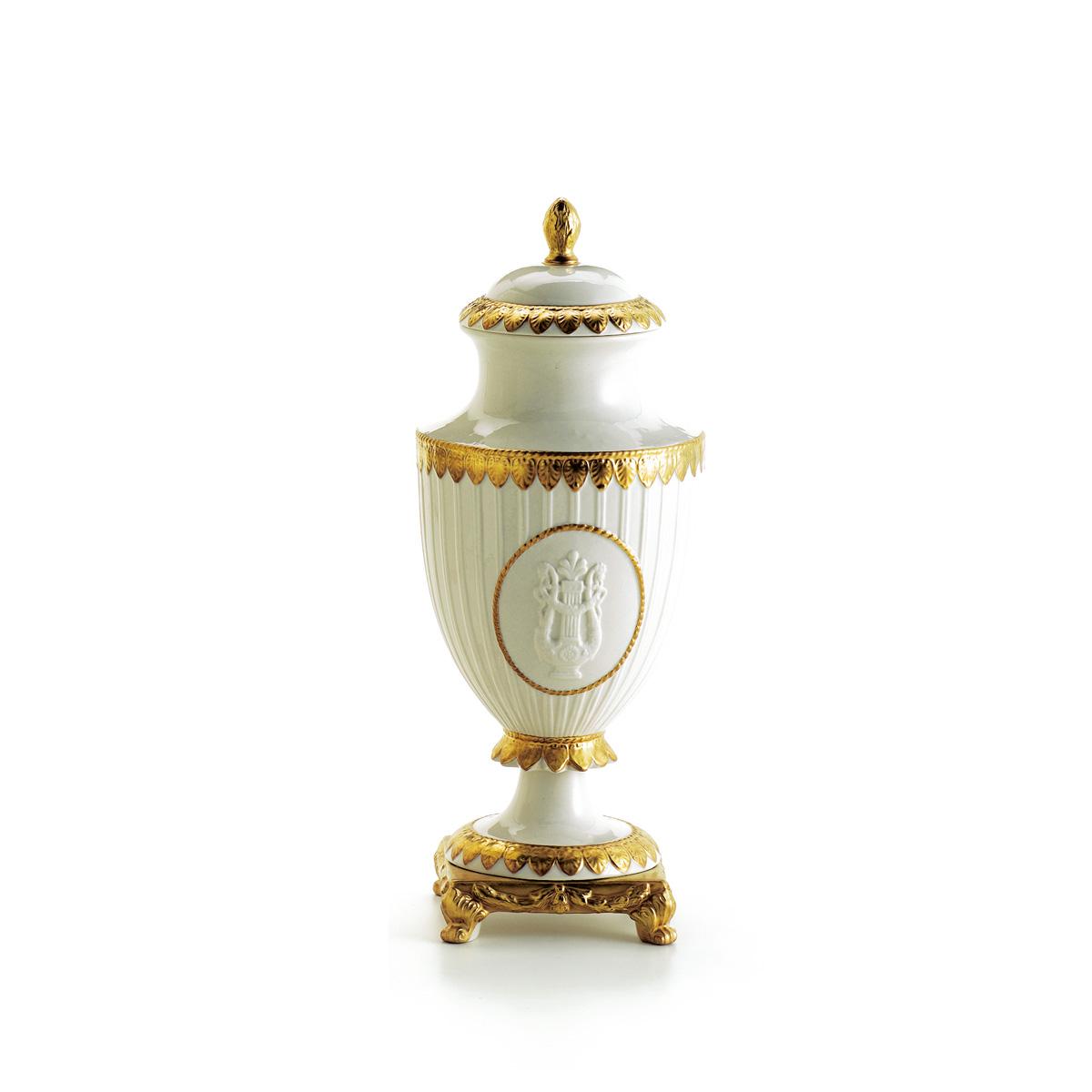 Napoleon II Small Potiche – White & Gold