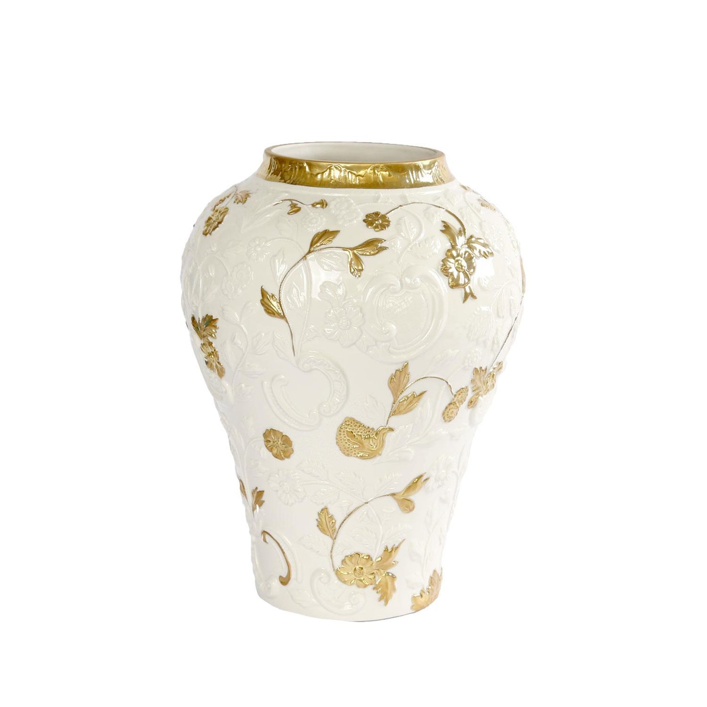 Taormina Large Vase – White & Gold