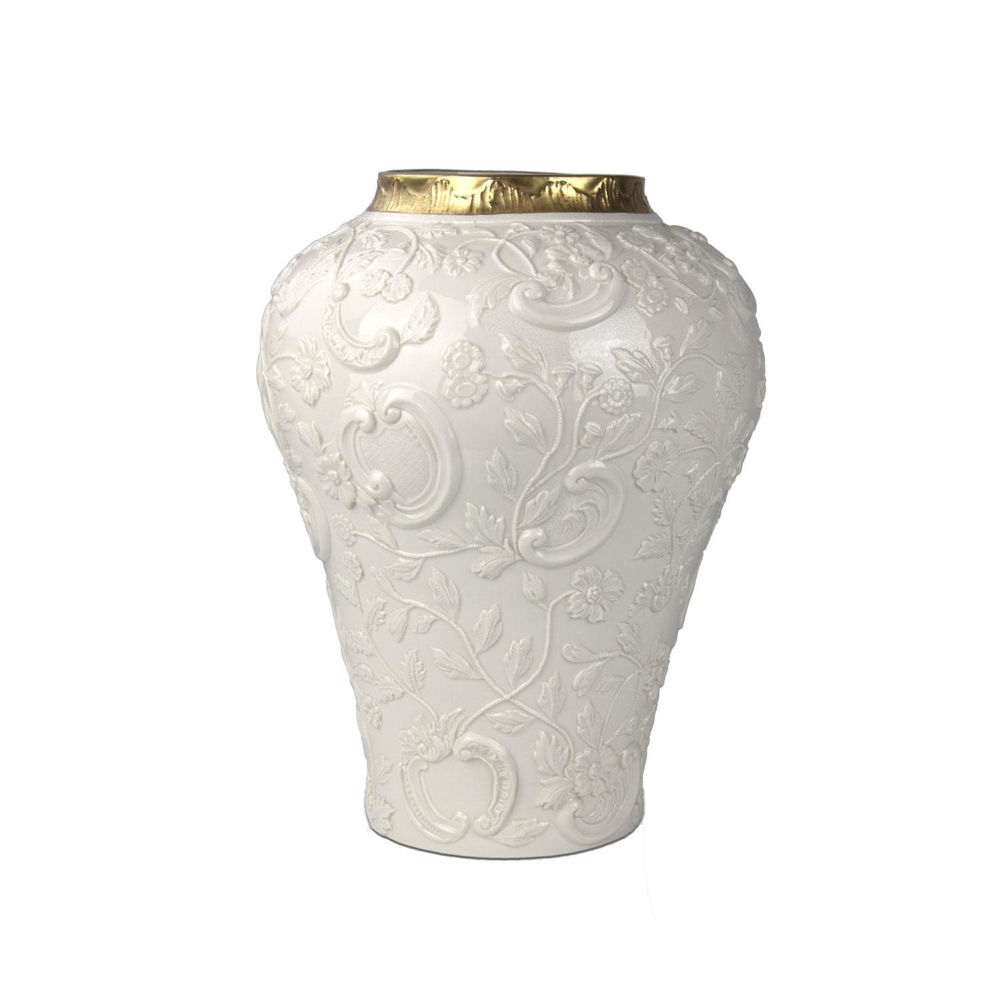 Taormina Large Vase – White & Gold