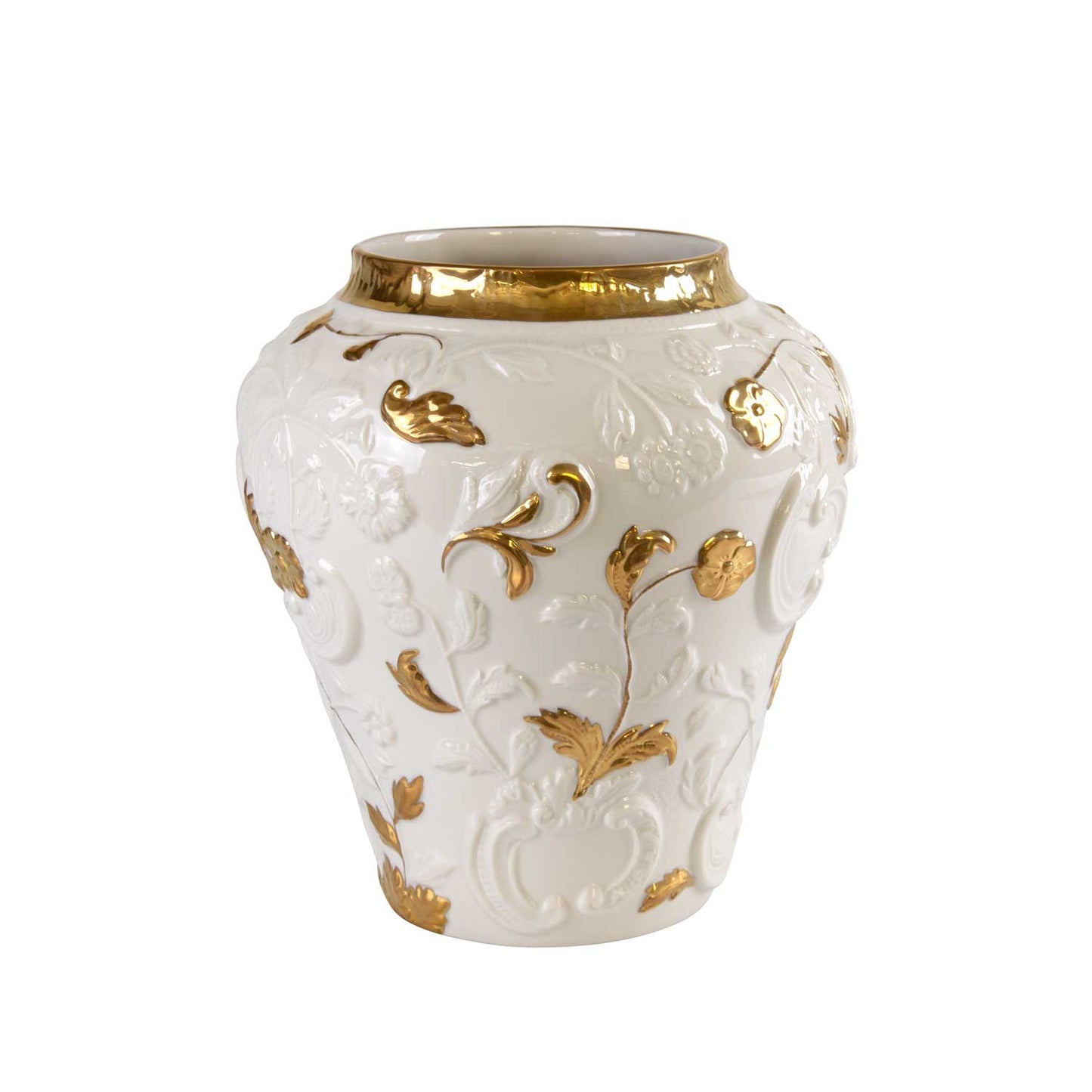 Taormina Small Vase – White & Gold