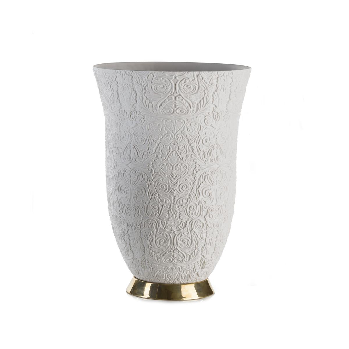 Amour Large Vase – White & Gold