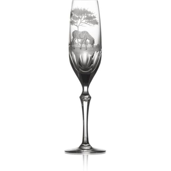 SAFARI Clear Flute Crystal Glass (Zebra)