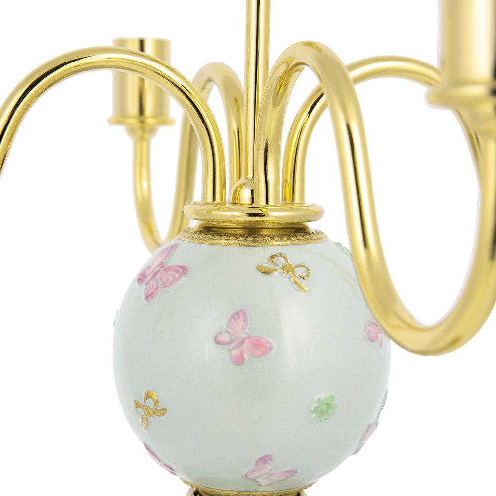 Butterfly Candelabra 5 Arms – Aquamarine