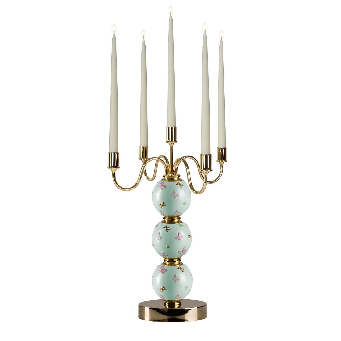 Butterfly Candelabra 5 Arms – Aquamarine