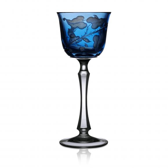 RAIN FOREST Sky Blue Wine Hock Crystal Glass