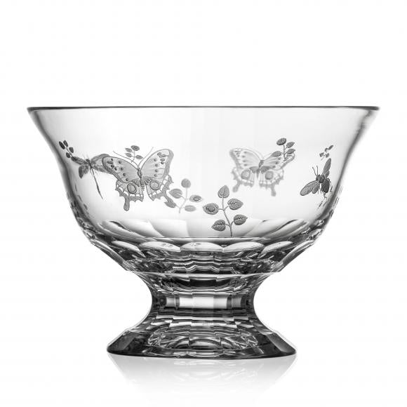 SPRINGTIME Clear Footed Bowl 10'' Crystal Glass