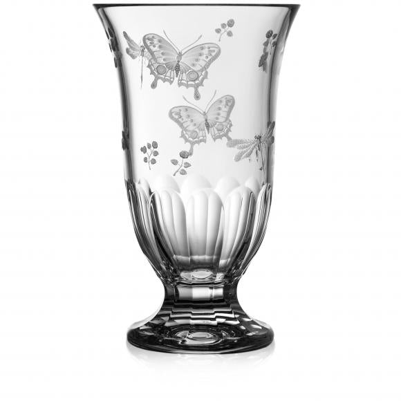 SPRINGTIME Clear Footed Vase 10'' Crystal Glass