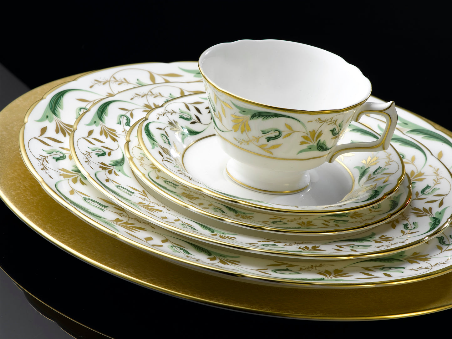 Dinner Set-Derby Panel Green for 12 person / Set of 72 pcs