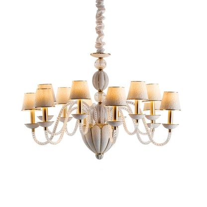 Chandelier Amour 12 Lights - White & Gold