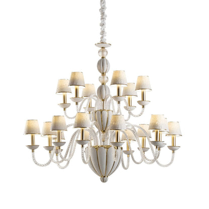 Chandelier Amour 18 Lights - White & Gold
