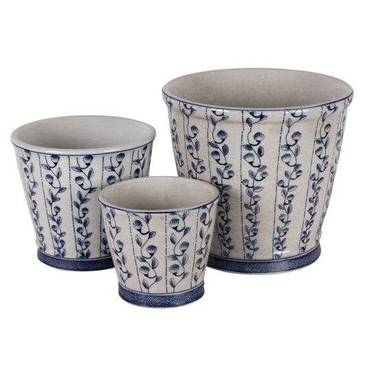 PLANTERS, RD. BLUE WHITE PORCE