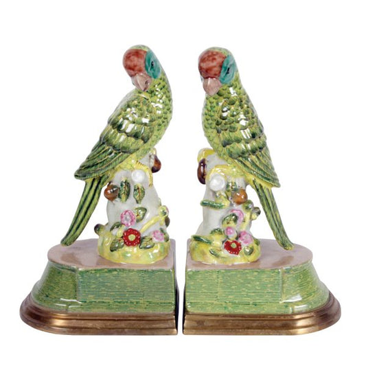 BOOKENDS, PARROTS SET OF 2