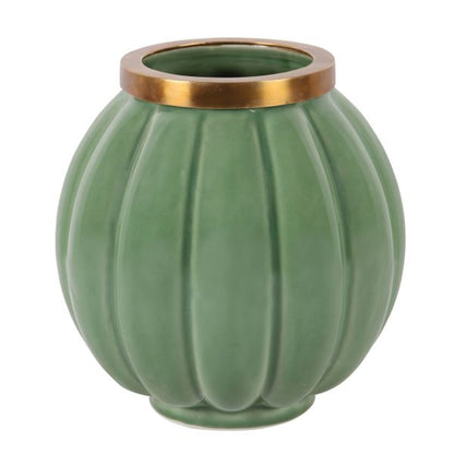 VASE, ROUND CHINESE GREEN,