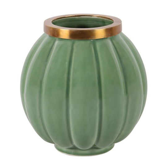 VASE, ROUND CHINESE GREEN,