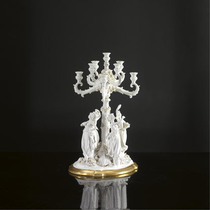 Candelabra – 9 Arms – White & Gold