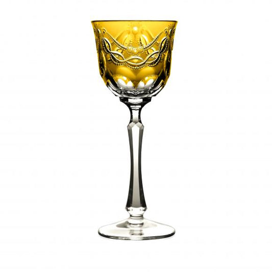 SAINT TROPEZ Amber Wine Hock Crystal Glass