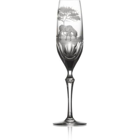 SAFARI Clear Flute Crystal Glass (Zebra)