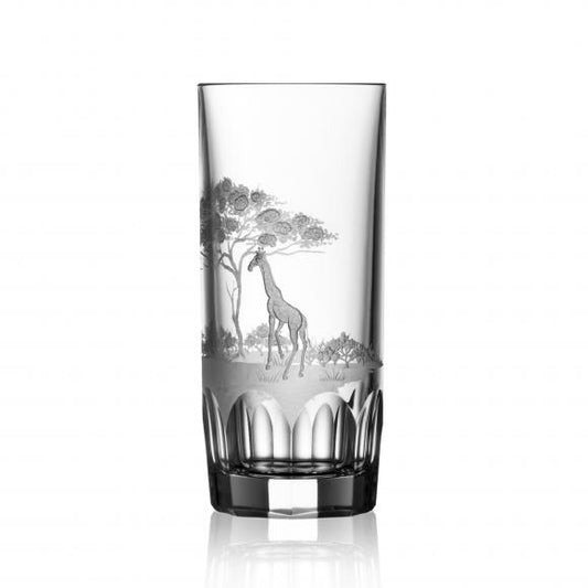 SAFARI Clear Highball Crystal Glass (Giraffe)