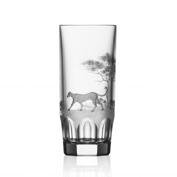 SAFARI Clear Highball Crystal Glass  (Leopard)