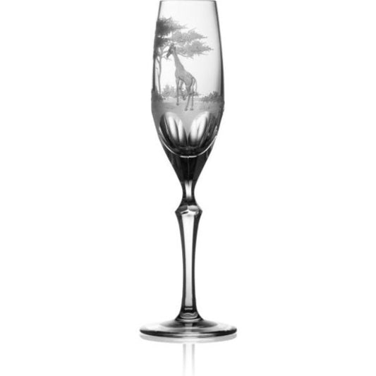 SAFARI Clear Flute Crystal Glass (Giraffe)