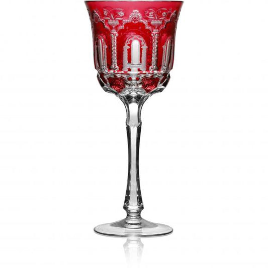 ATHENS Raspberry Wine Hock Crystal Glass