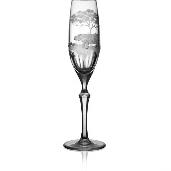 SAFARI Clear Flute Crystal Glass (Hippo)