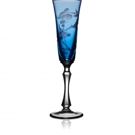 RAIN FOREST Sky Blue Flute Crystal Glass