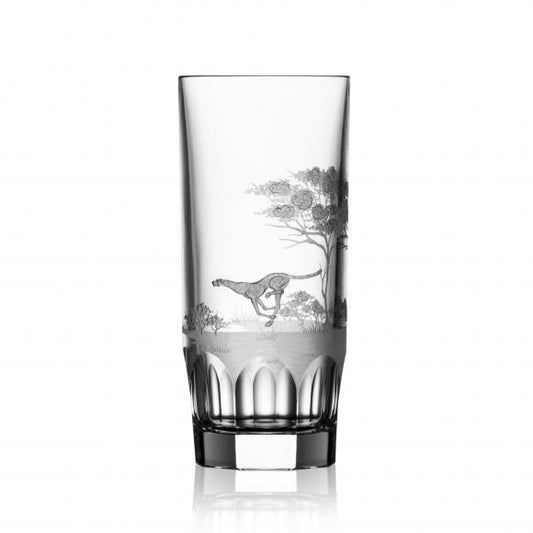 SAFARI Clear Highball Crystal Glass (Cheetah)