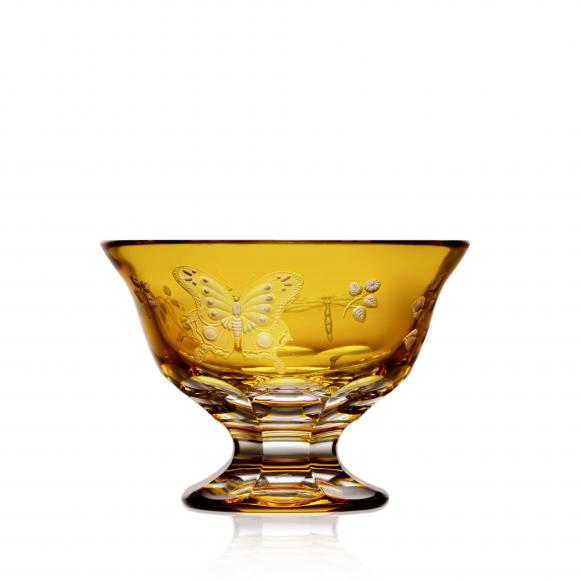 SPRINGTIME Amber Footed Bowl 6'' Crystal Glass