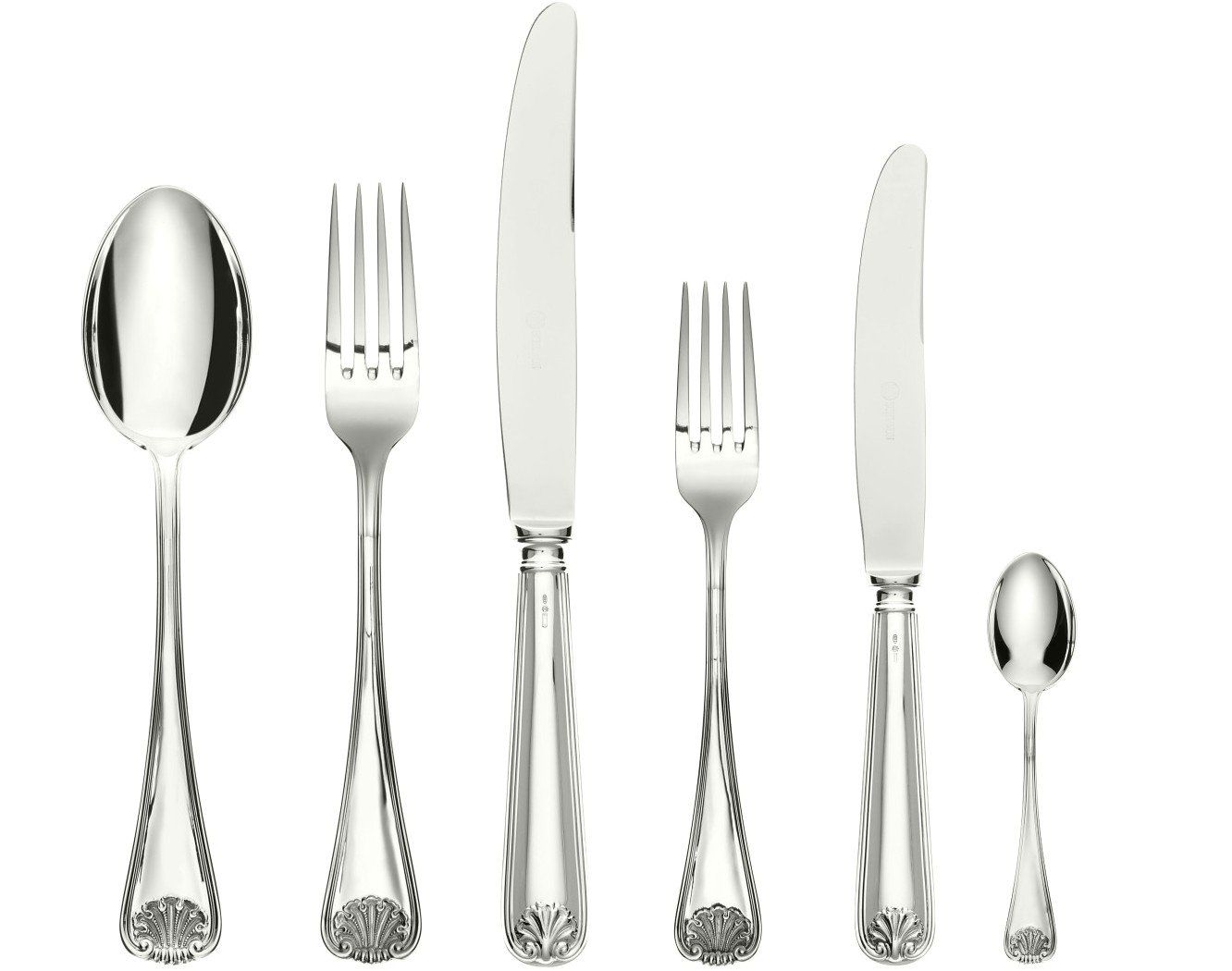 Cutlery Set, 72 Pcs Silver Table Set, Conchiglia Cutlery Set