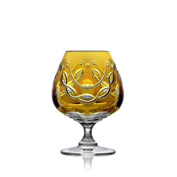 SAINT TROPEZ Amber Brandy Crystal Glass