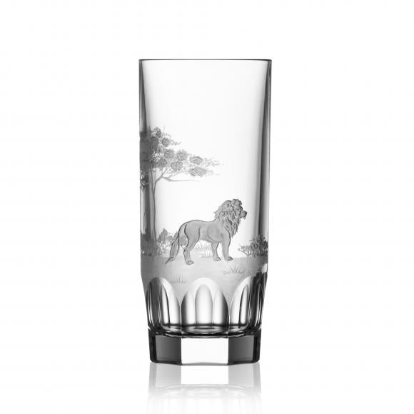 SAFARI Clear Highball Crystal Glass (Lion)