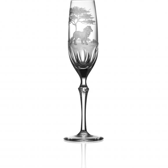 SAFARI Clear Flute Crystal Glass (Lion)