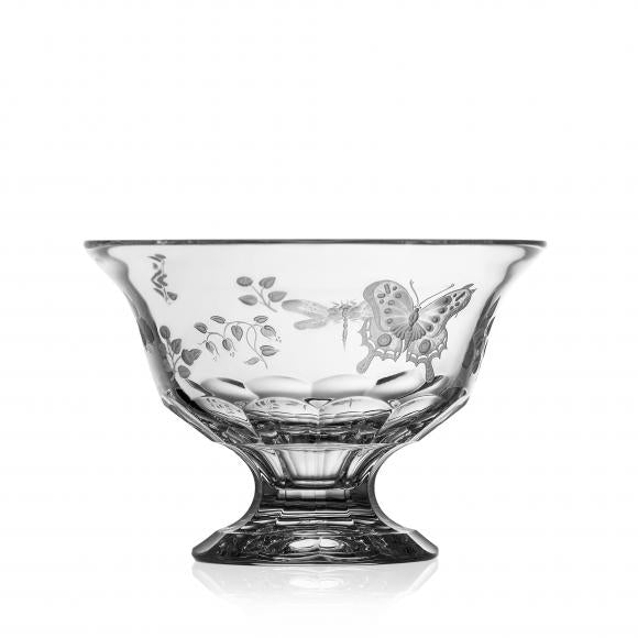 SPRINGTIME Clear Footed Bowl 8" Crystal Glass